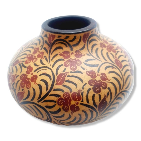 2 Tribal Gypsy Boho Hand Painted Batik Wood Candle Tealight Holder Balls Staging - Picture 16 of 16